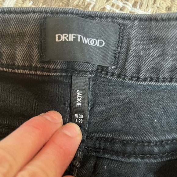 DRIFTWOOD~ (FROM FREE PEOPLE) BLACK JEANS WITH BRAIDED SIDES (30) - Picture 4 of 6